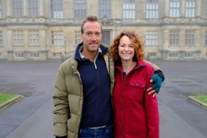 Kate Humble and Ben Fogle outside Longleat House for Animal Park